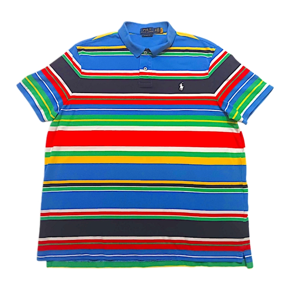 Polo by Ralph Lauren Blue and Red Striped Polo Shirt